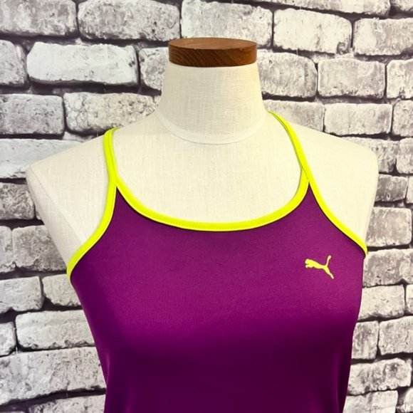 Puma Purple & Yellow Spaghetti Strap Top Size Large - Picture 2 of 8